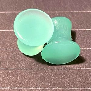 Mint Opalite Mayan Flare Glass Plugs (0 gauge)